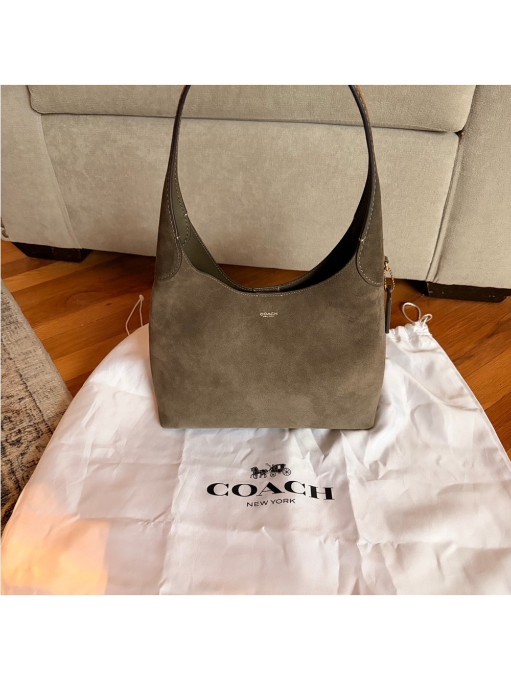 COACH Olive Suede Brooklyn bag NWT